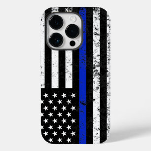Politie gestileerde verontruste Amerikaanse vlag Case-Mate iPhone 14 Pro Hoesje