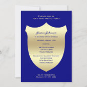 Politie Graduatie Uitnodigingen Badge op Navy (Voorkant)