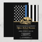 Politie Graduation Party Blauwe Lijn Wetshandhavin Kaart (Voorkant / Achterkant)