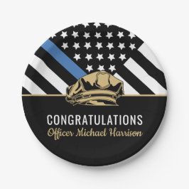 Politie Graduation Party Blauwe Lijn Wetshandhavin Papieren Bordje
