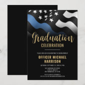 Politie Graduation Party Wetshandhaving Blauwe Lij Kaart (Voorkant / Achterkant)