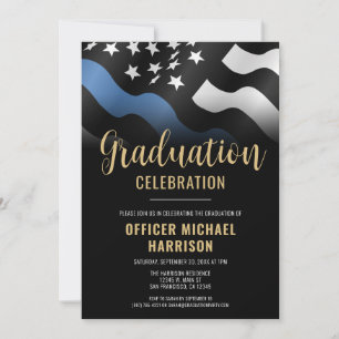 Politie Graduation Party Wetshandhaving Blauwe Lij Kaart