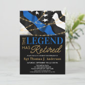 Politie heeft blauwe vlag gepensioneerd kaart (Staand voorkant)