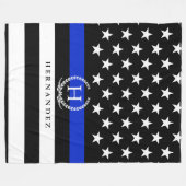 Politie heeft de Amerikaanse vlag gepersonaliseerd Fleece Deken (Voorkant (Horizontaal))