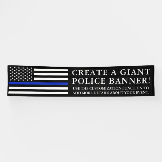 Politie heeft de Amerikaanse vlag Gigantic | Lang Spandoek (Horizontaal)