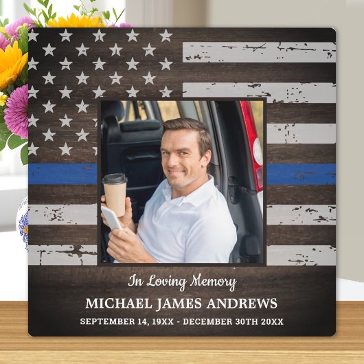 Politie-herdenkingsmonument Ter nagedachtenis aan  Fotoplaat