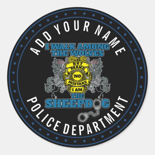 Politie Ik Ben de Herdershond Ronde Sticker (Voorkant)