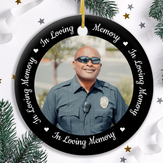 Politie in het liefhebben van Memory Fallen Office Keramisch Ornament