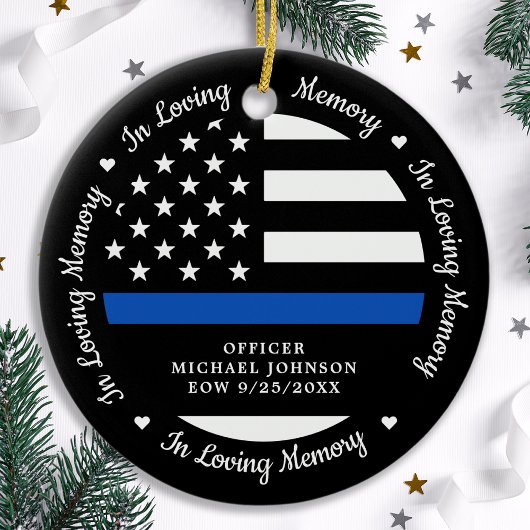 Politie in het liefhebben van Memory Fallen Office Keramisch Ornament