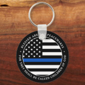 Politie is de blauwe lijn van de Peacemakers Sleutelhanger (Voorkant)