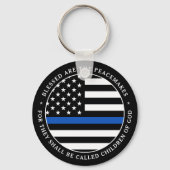 Politie is de blauwe lijn van de Peacemakers Sleutelhanger (Achterkant)