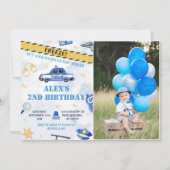 Politie Jongen 2e Verjaardag Party Uitnodiging (Voorkant)