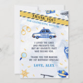 Politie Jongen Verjaardagsfeestje Dank je kaart (Voorkant)