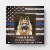 Politie K9 Memorial Fallen Officer Police Dog Fotoplaat (Voorkant)