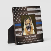 Politie K9 Memorial Fallen Officer Police Dog Fotoplaat (Voorkant)