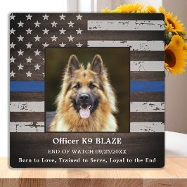 Politie K9 Memorial Fallen Officer Police Dog Fotoplaat