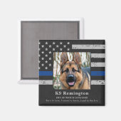 Politie K9 Memorial - Thin Blue Line - Politiehond Magneet (Voorkant / Achterkant)