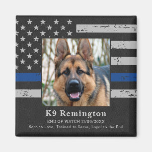 Politie K9 Memorial - Thin Blue Line - Politiehond Magneet