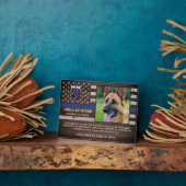 Politie K9 Uittreding politieagent in de wet Fotoplaat (Zijkant)