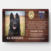Politie K9 Uittredingswet Handhavingsambtenaar Dog Fotoplaat (voorkant)