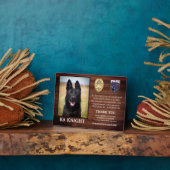 Politie K9 Uittredingswet Handhavingsambtenaar Dog Fotoplaat (Zijkant)