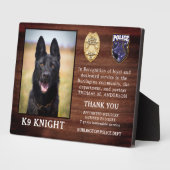 Politie K9 Uittredingswet Handhavingsambtenaar Dog Fotoplaat (Zijkant)