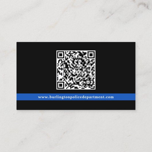 Politie K9 Wetshandhaving Custom Photo QR code Visitekaartje (Achterkant)