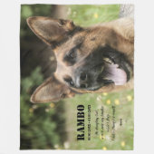 Politie K-9 Hond Foto K9 Gebed Memorial Fleece Deken (Voorkant)