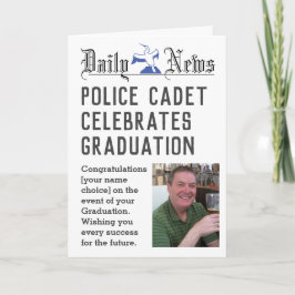 Politie Kadet Afstudeerkaart om te Personalizen Kaart