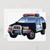 Politie Kantoor ontwerpt auto Digitale kunstbestem Briefkaart (Voorkant / Achterkant)
