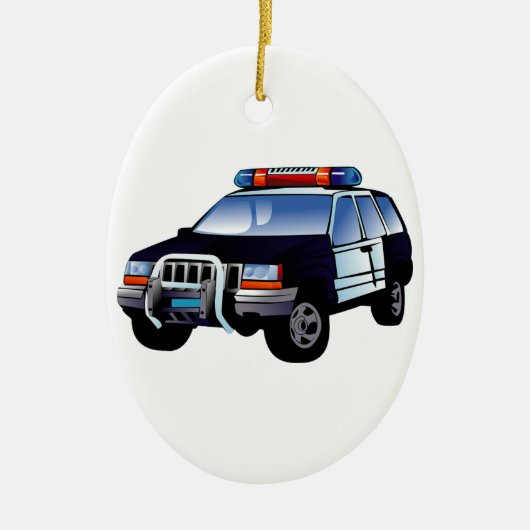 Politie Kantoor ontwerpt auto Digitale kunstbestem Keramisch Ornament (Voorkant)
