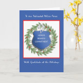 Politie Kantoor Prettige feestdagen Dank u Wreate Kaart (Gele Bloem)