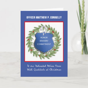 Politie Kantoor Religieuze Kerstmis Dank je wel. Kaart