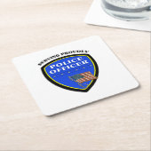 politie kartonnen onderzetters (Schuin)