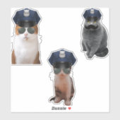 Politie kat sticker (Vel)