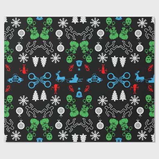 Politie Kerst Decoratief Cadeaupapier (Vlak)