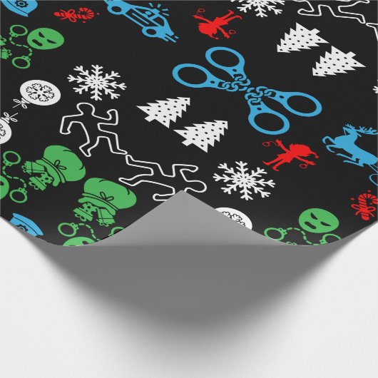 Politie Kerst Decoratief Cadeaupapier (Hoek)