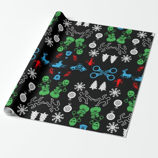 Politie Kerst Decoratief Cadeaupapier (Uitgerold)