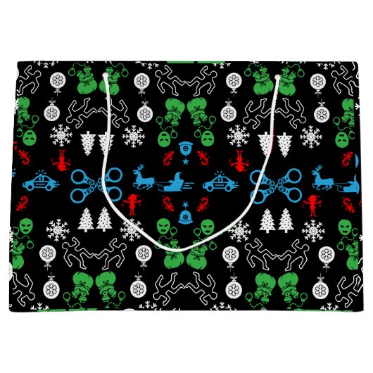 Politie Kerst Decoratief Groot Cadeauzakje (Voorkant)