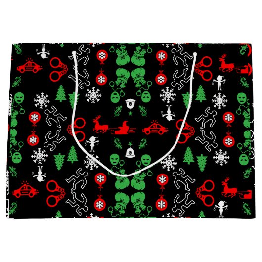 Politie Kerst Decoratief Groot Cadeauzakje (Voorkant)