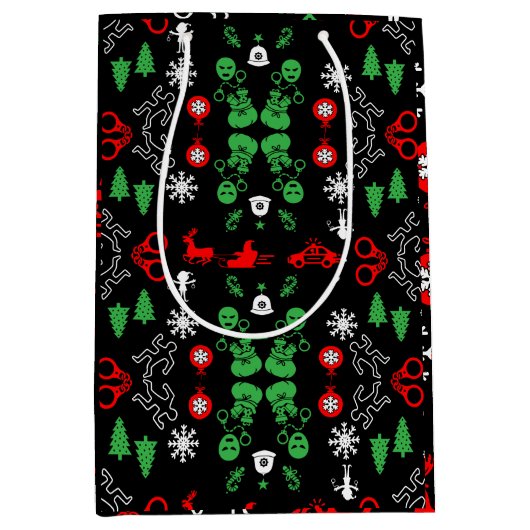 Politie Kerst Decoratief Medium Cadeauzakje (Voorkant)