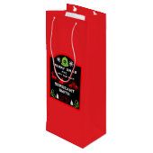 Politie Kerst Decoratieve Fles Wijn Cadeautas (Achterkant Gekanteld)