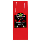 Politie Kerst Decoratieve Fles Wijn Cadeautas (Achterkant)