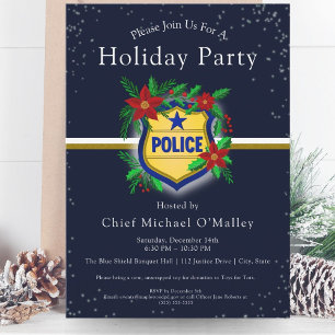 Politie Kerst Elegant Feest Kaart