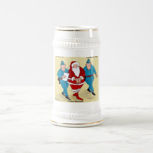 Politie Kerstmis Grappige Kerstman Cadeaus & Kaart Bierpul