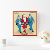 Politie Kerstmis Grappige Wandklok (Huis)