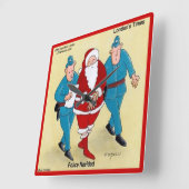Politie Kerstmis Grappige Wandklok (Hoek)