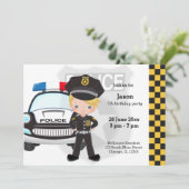 Politie kinder partij kaart (Staand voorkant)