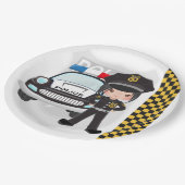 Politie kinder partij papieren bordje (Gekanteld)