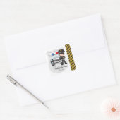 Politie kinder partij vierkante sticker (Envelop)